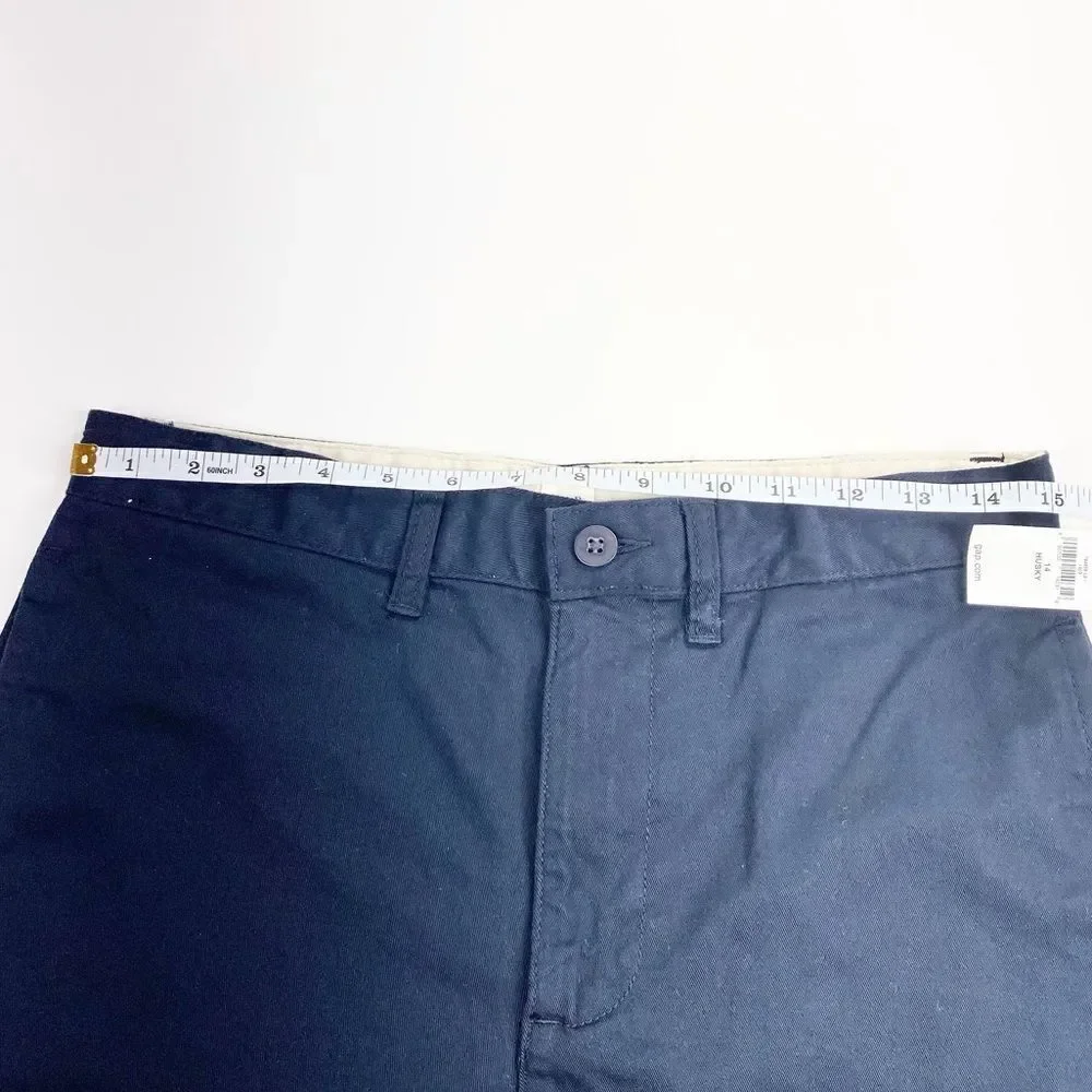 Gap kids husky fit navy chino shorts 14